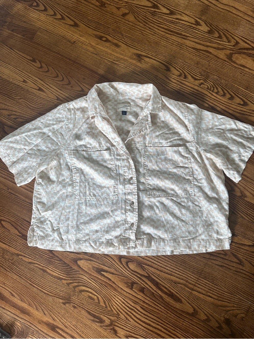 Universal Thread Cream Short-Sleeve Button Down Shirt